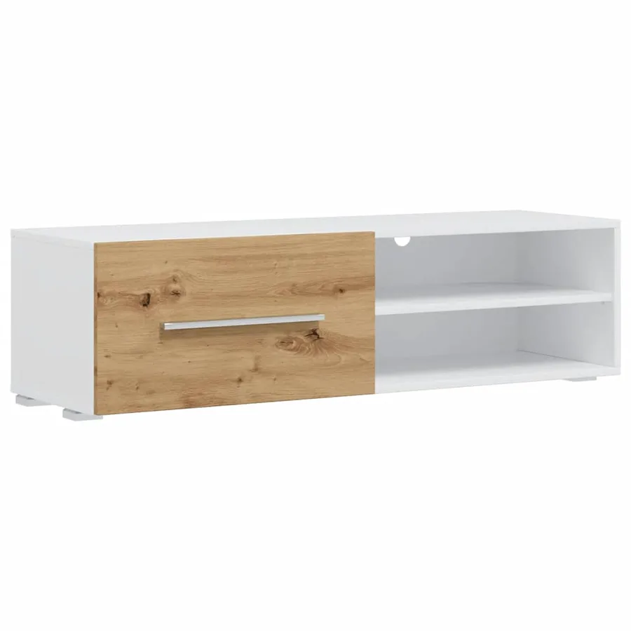 Meubles TV et lumière LED 5 pcs chêne artisanal bois ingénierie - 9