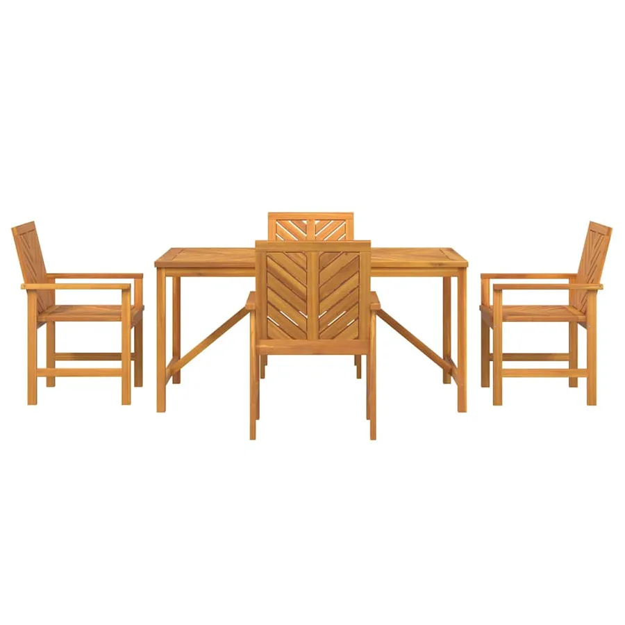 Ensemble de salle à manger pour jardin 5 pc Marron - 7