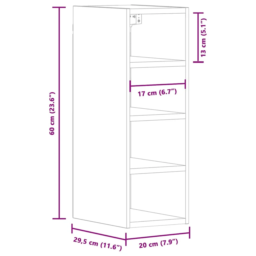 Armoire suspendue "Riga" Blanc 20 x 29,5 x 60 cm Bois d'ingénierie - 10