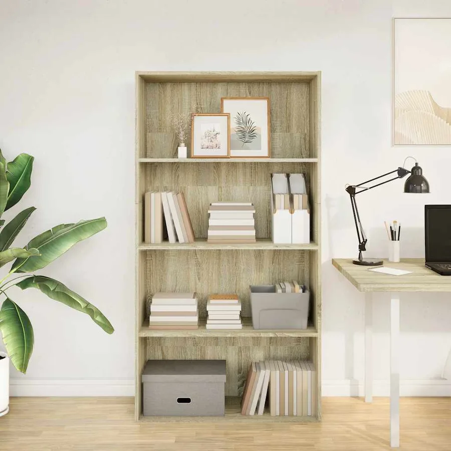 Bibliothèque chêne sonoma 80x30x152 cm bois d'ingénierie - 3
