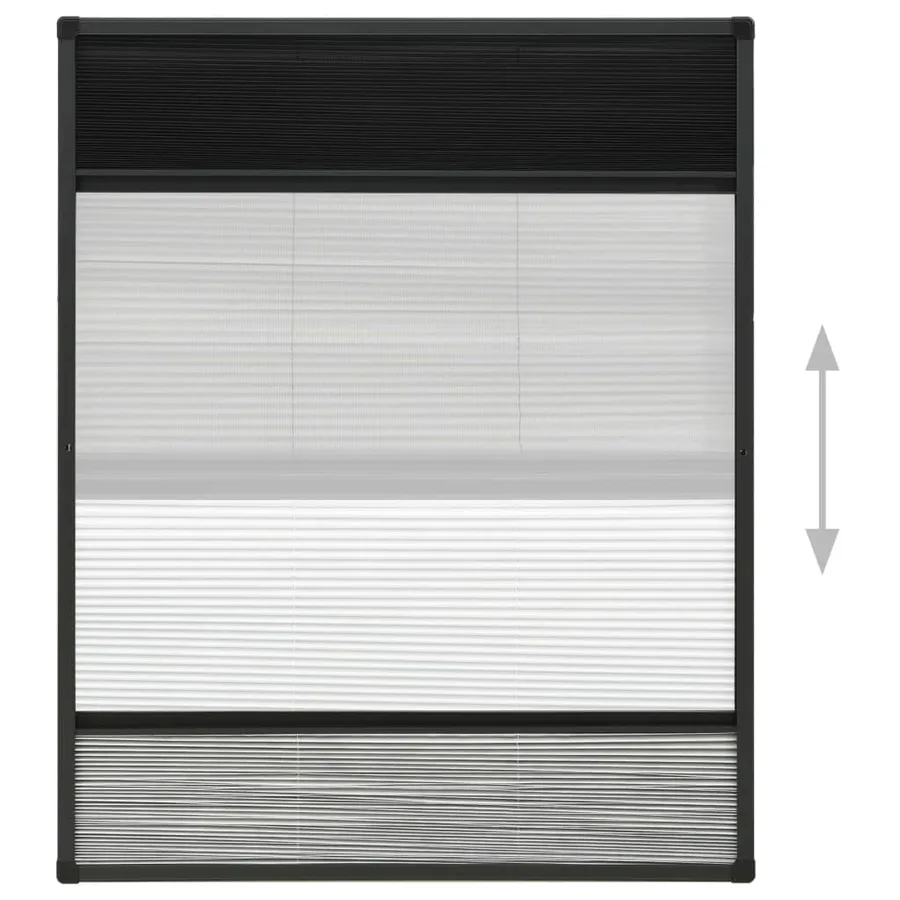 Moustiquaire plissée pour fenêtre Aluminium 80x100 cm et auvent - 5