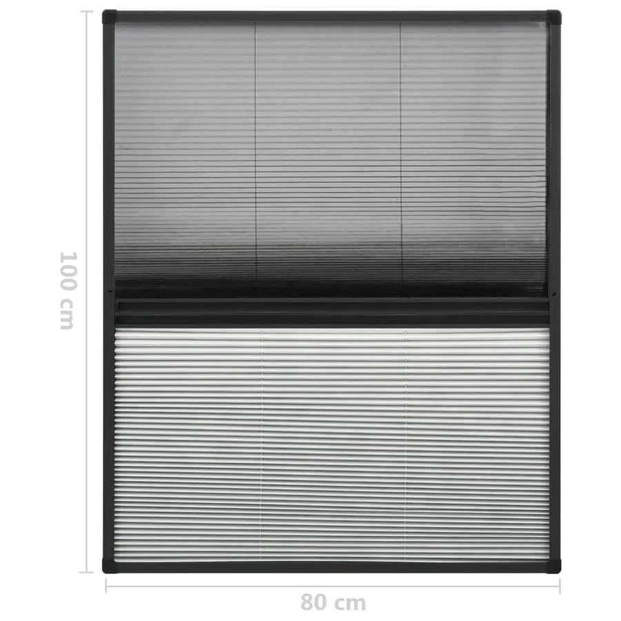 Moustiquaire plissée pour fenêtre Aluminium 80x100 cm et auvent - 7