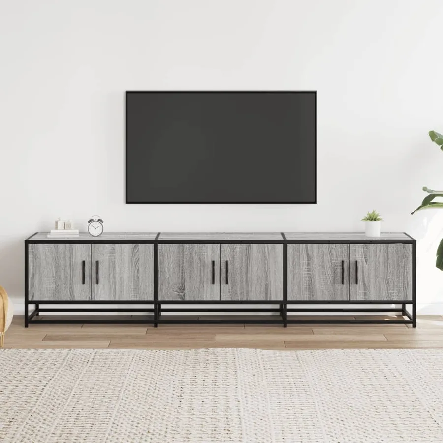 Meuble TV sonoma gris 180x35x41 cm bois d'ingénierie - 3