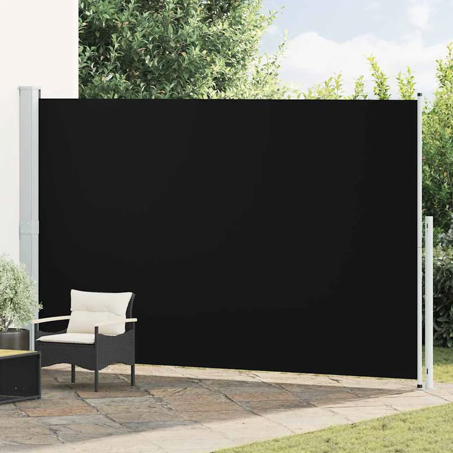 Auvent latéral rétractable de patio 220x500 cm Noir