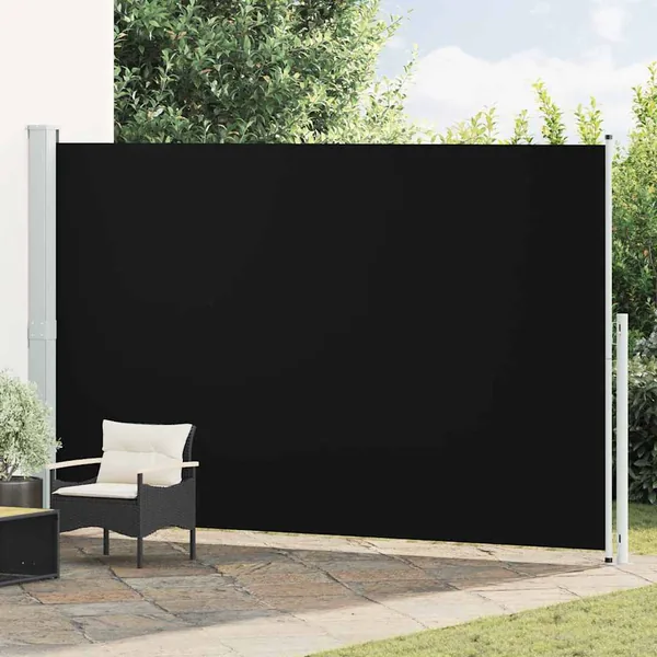 Auvent latéral rétractable de patio 220x500 cm Noir