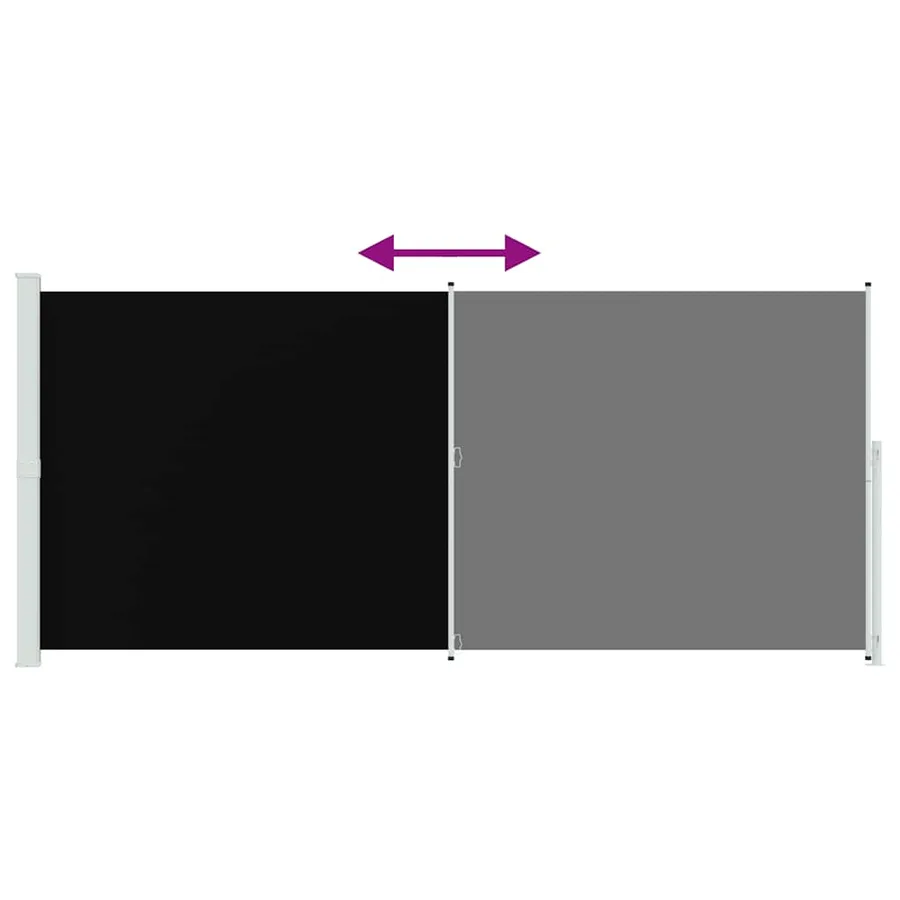 Auvent latéral rétractable de patio 220x500 cm Noir - 7