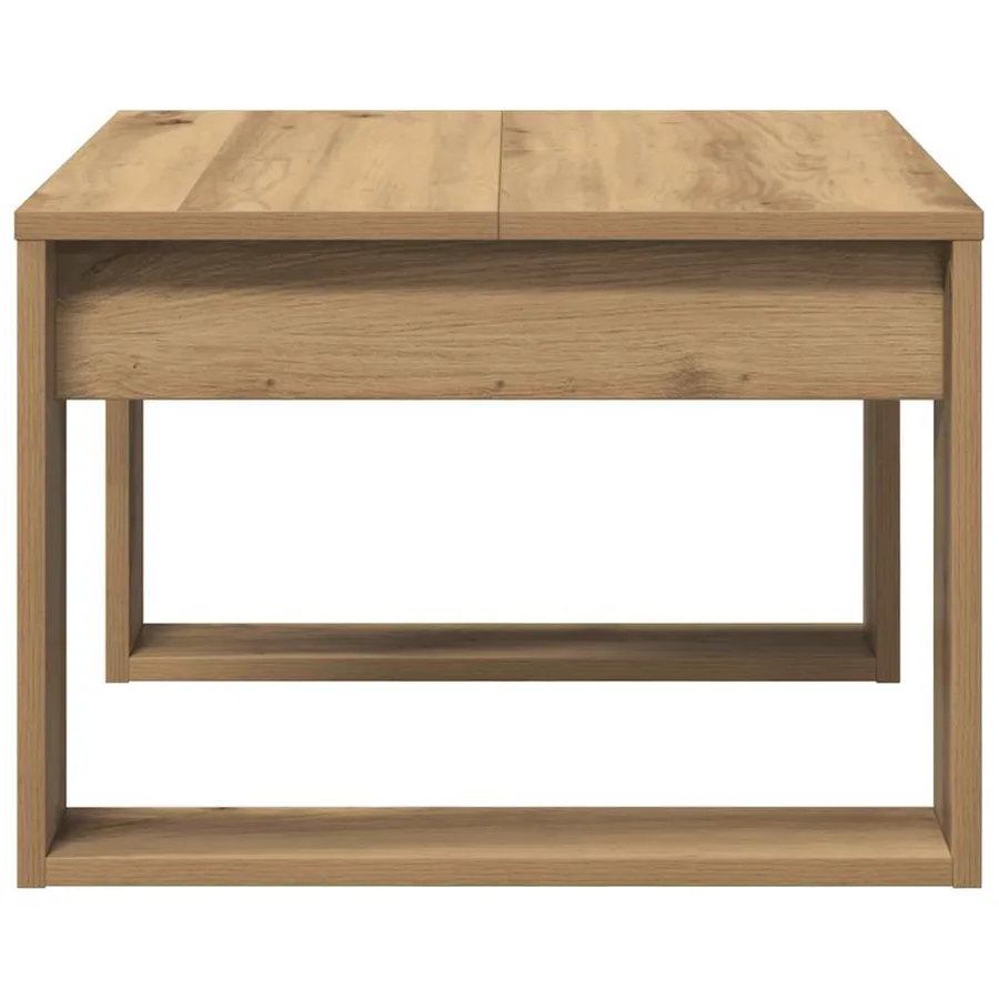 Table d'appoint chêne artisanal 50x50x35 cm bois d'ingénierie - 6