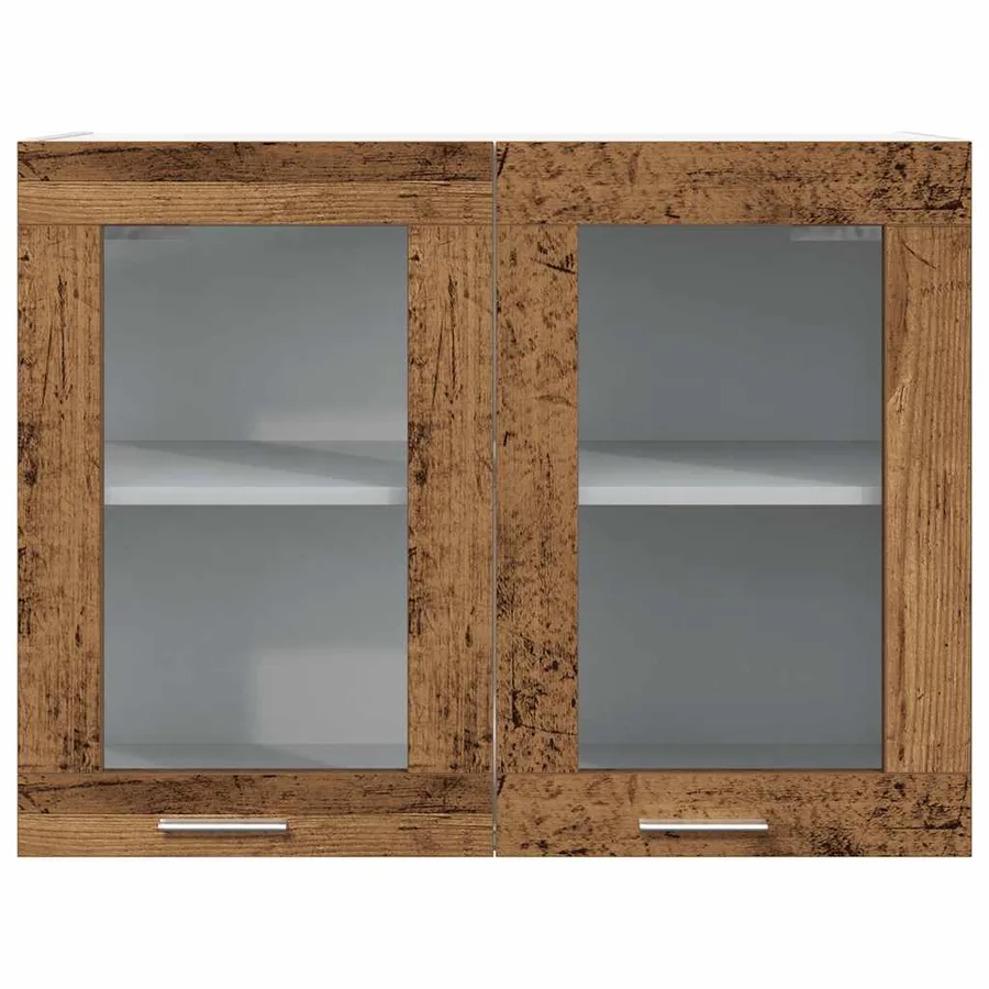 Vitrine suspendue "Lyon" Bois ancien 80 x 31 x 60 cm Bois d'ingénierie - 4