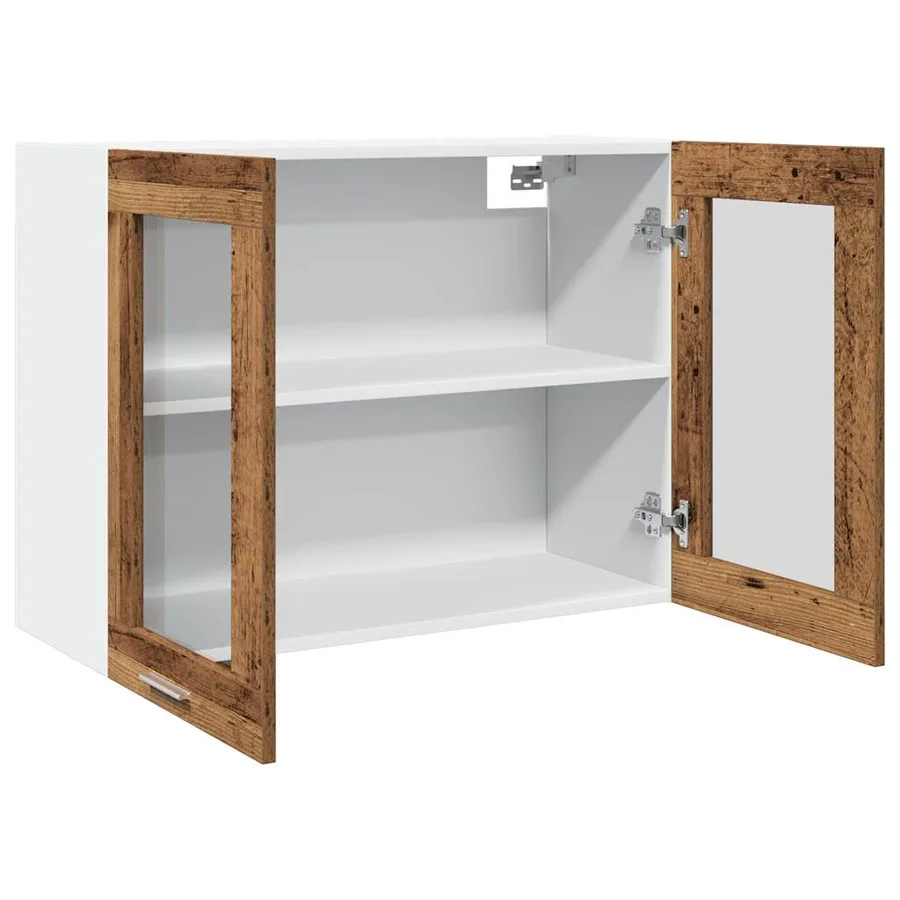 Vitrine suspendue "Lyon" Bois ancien 80 x 31 x 60 cm Bois d'ingénierie - 7