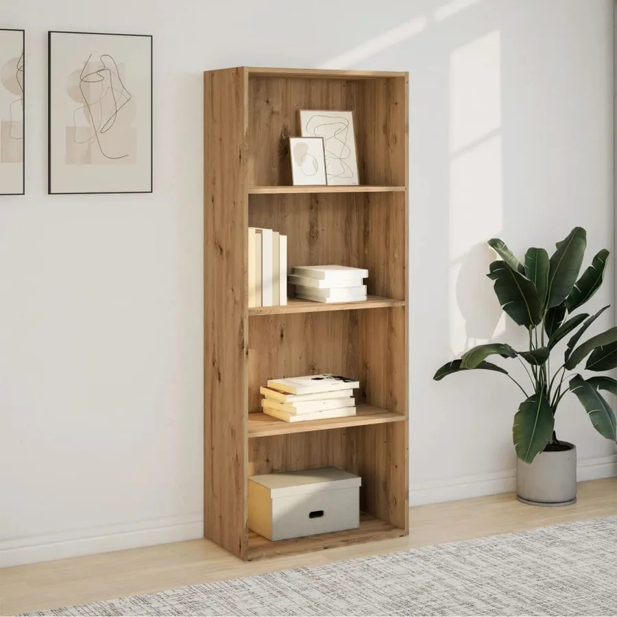 Bibliothèque chêne artisanal 60x30x152 cm bois d'ingénierie - 3