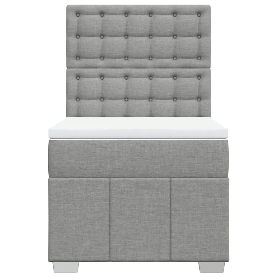 Sommier à lattes de lit avec matelas Gris clair 90x200 cm Tissu - 6