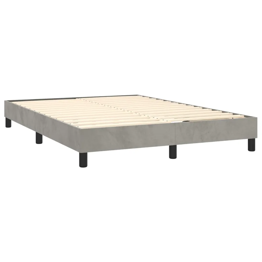 Sommier à lattes de lit avec matelas LED Gris clair 140x200 cm - 5