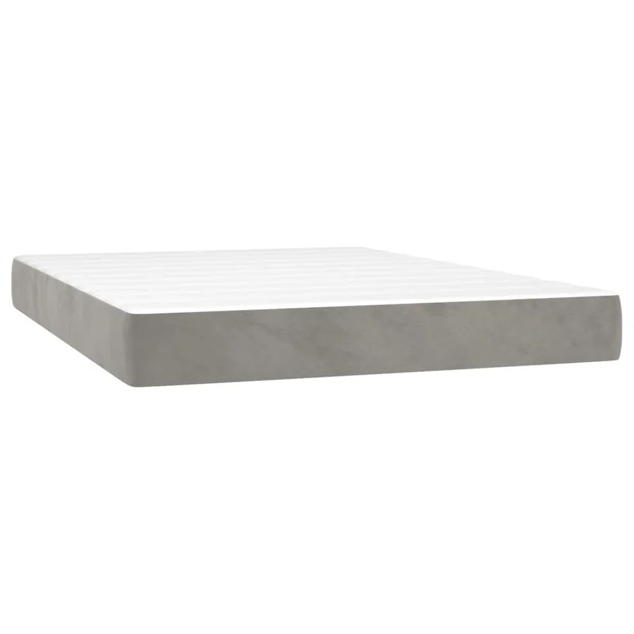 Sommier à lattes de lit avec matelas LED Gris clair 140x200 cm - 6