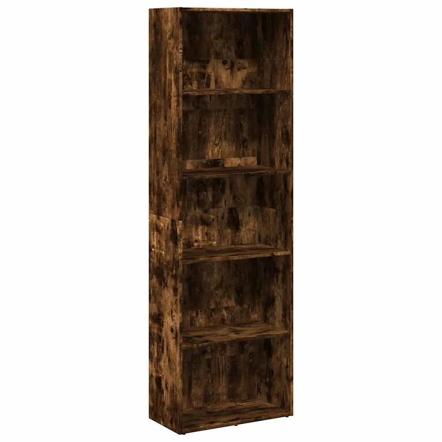 Bibliothèque chêne fumé 60x30x189 cm bois d'ingénierie - 2