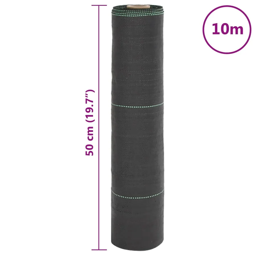 Membrane anti-mauvaises herbes noir 0,5x10 m PP - 8