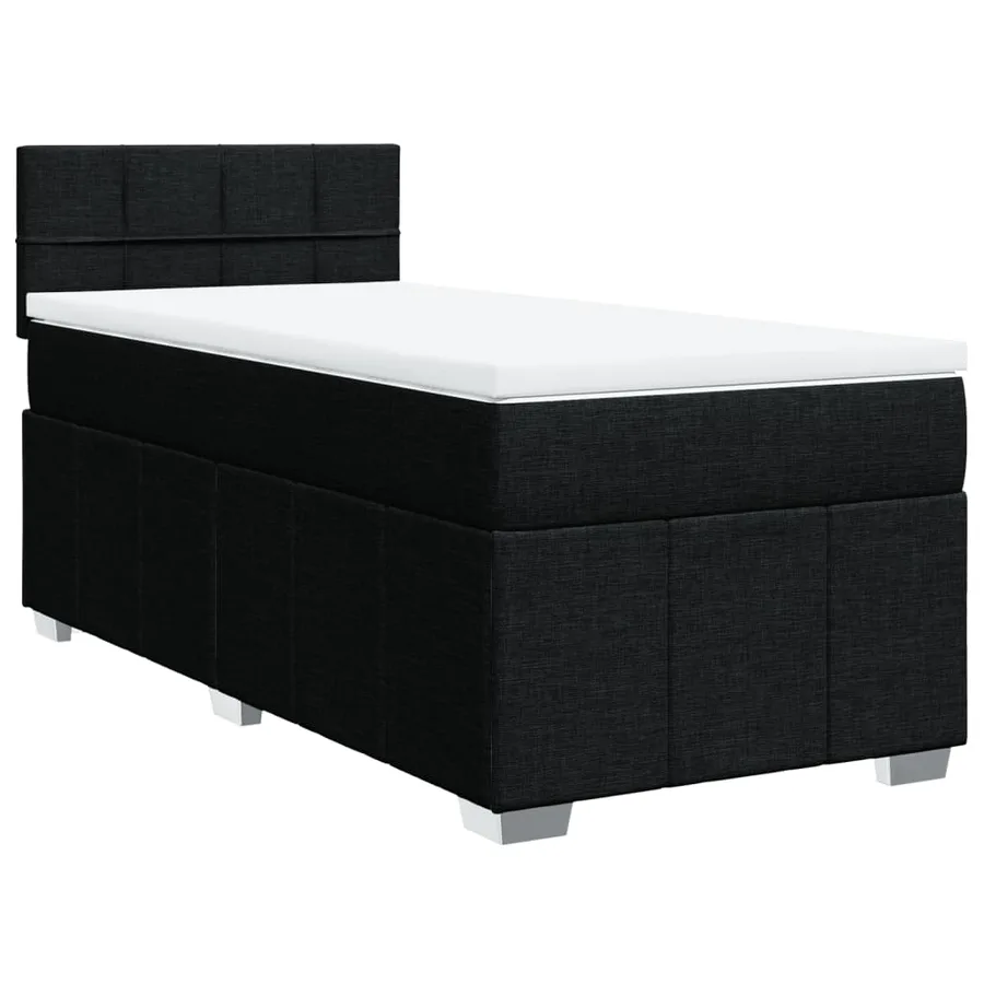 Sommier à lattes de lit et matelas Noir 80x200 cm Tissu - 3