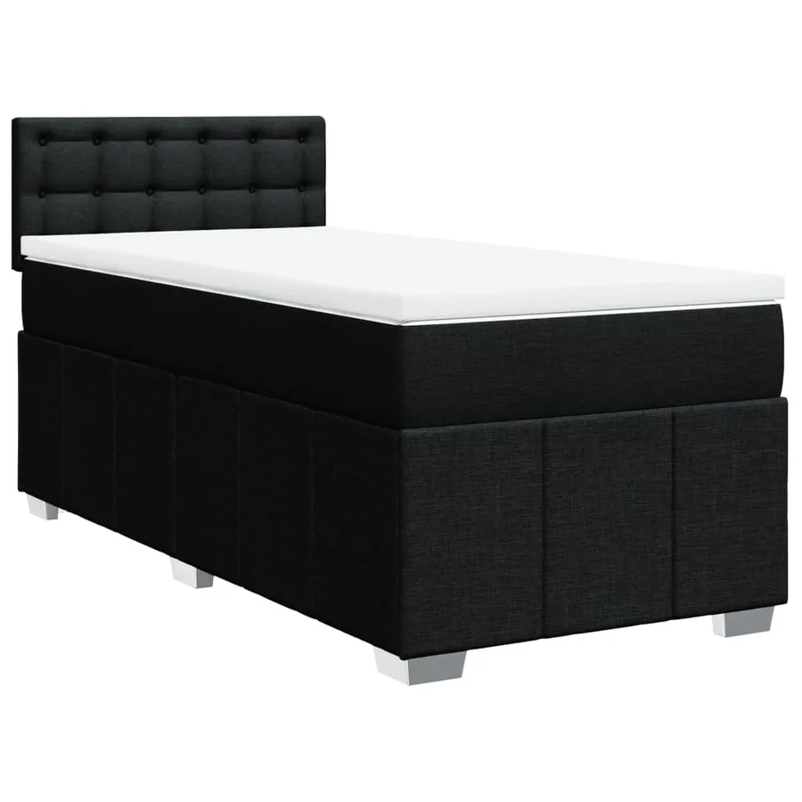 Sommier à lattes de lit et matelas Noir 80x200 cm Tissu - 3