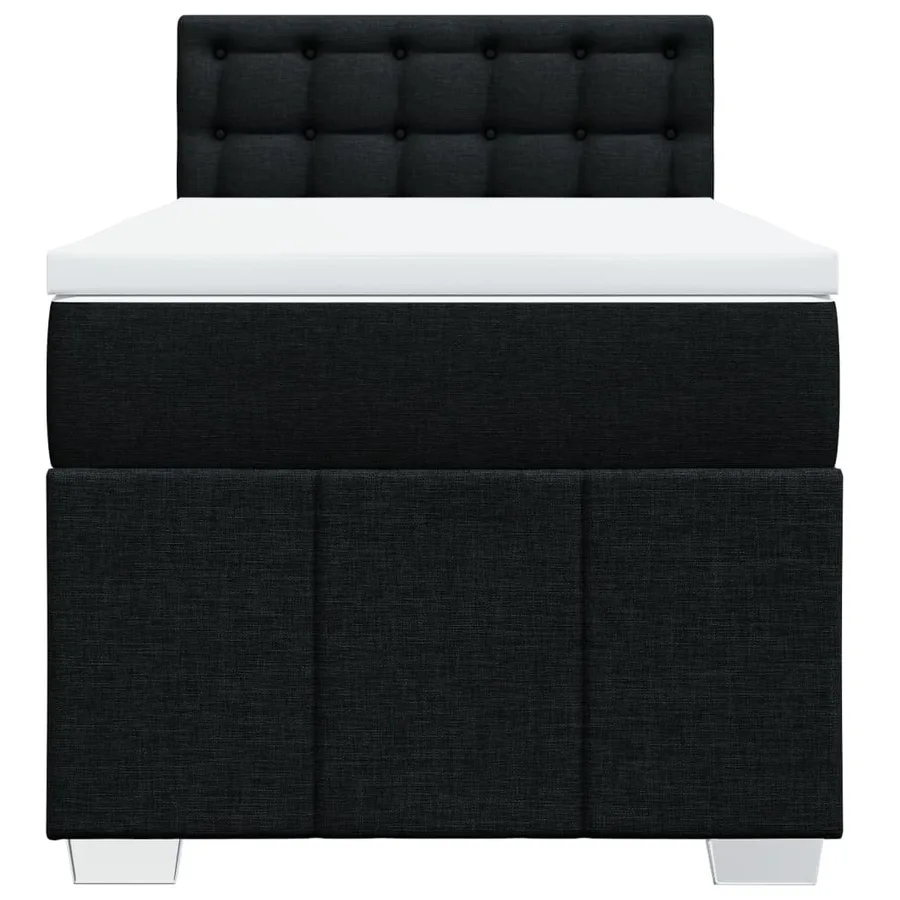 Sommier à lattes de lit et matelas Noir 80x200 cm Tissu - 6