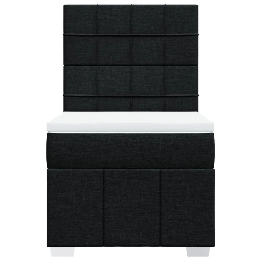 Sommier à lattes de lit et matelas Noir 80x200 cm Tissu - 4