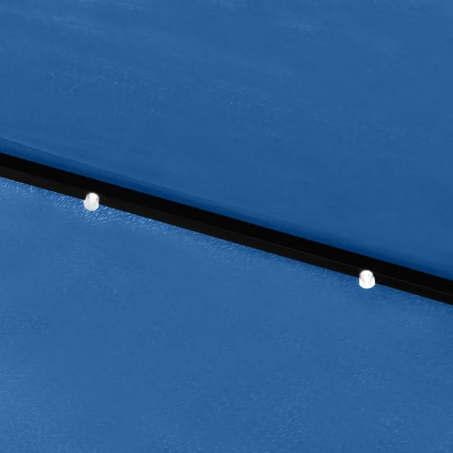 Parasol de jardin avec LED et mât en acier bleu azuré 2x3 m - 10