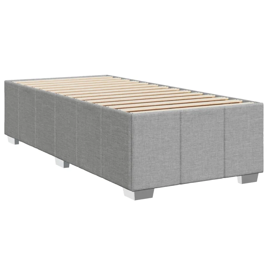 Sommier à lattes de lit avec matelas Gris clair 90x200 cm Tissu - 10