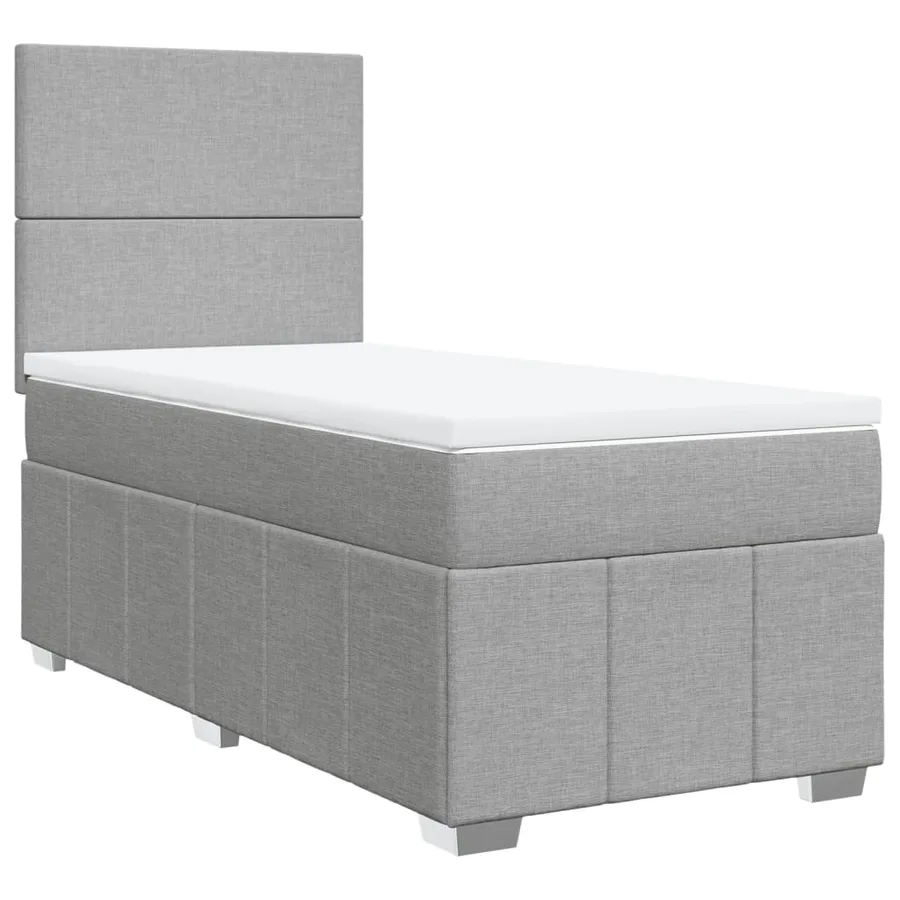 Sommier à lattes de lit avec matelas Gris clair 90x200 cm Tissu - 3
