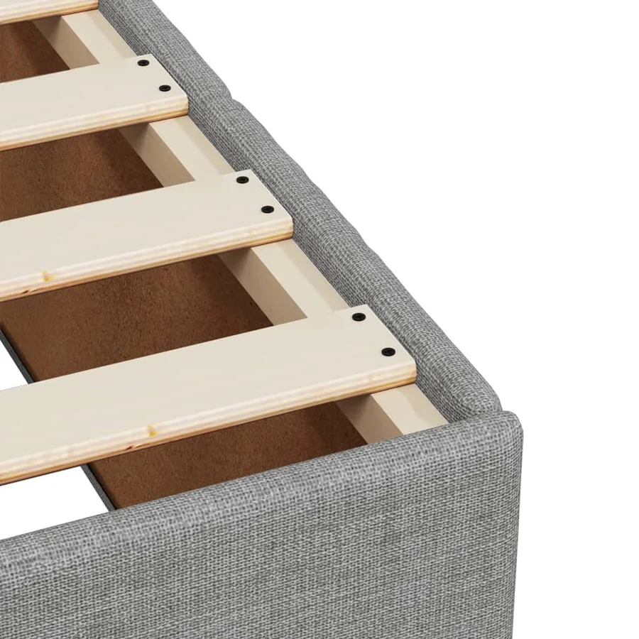 Sommier à lattes de lit avec matelas Gris clair 90x200 cm Tissu - 13