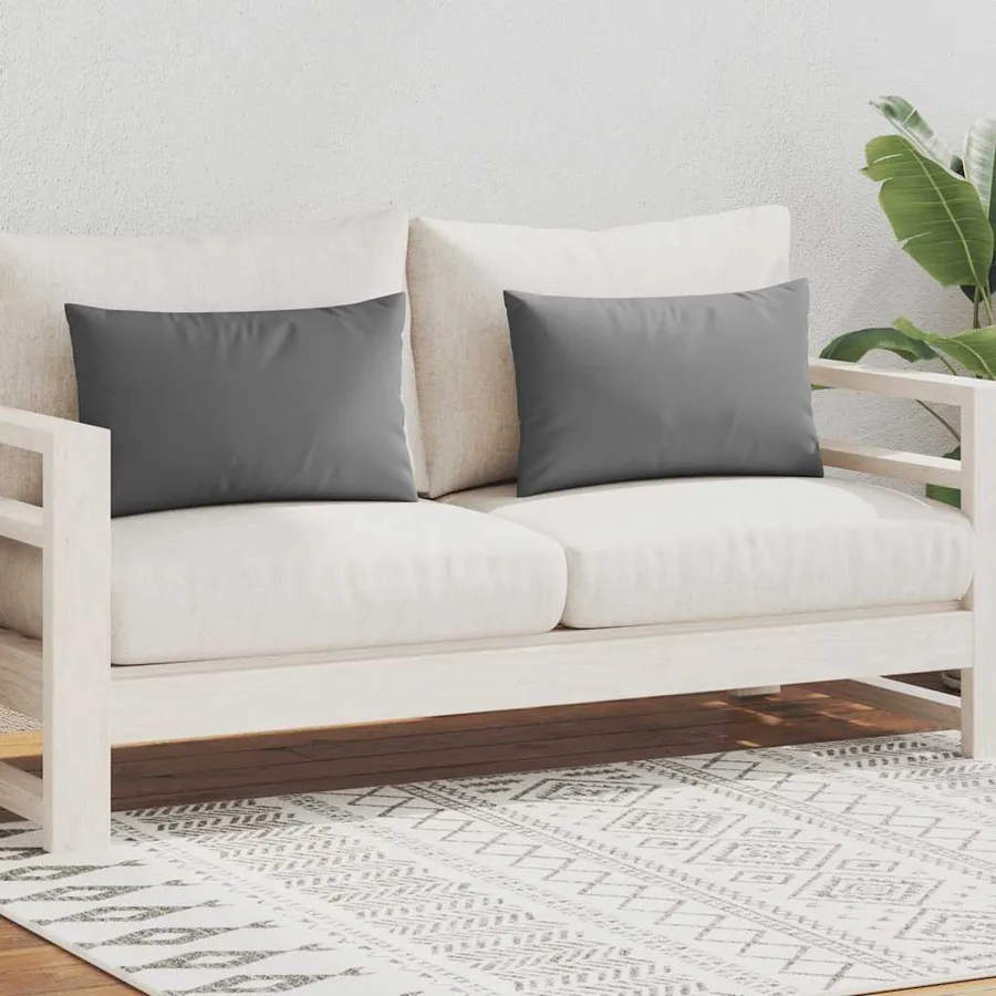 Oreiller d'extérieur lot de 2 60 x 40 cm Gris - 2
