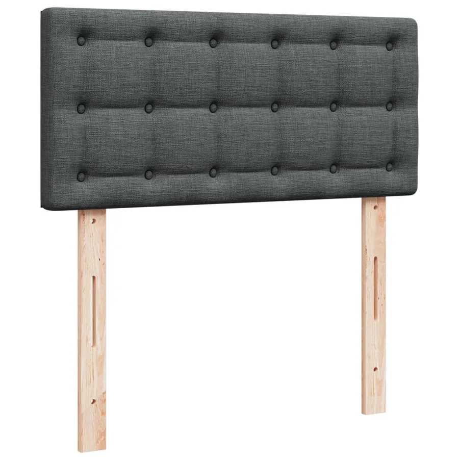 Sommier à lattes de lit avec matelas Gris foncé 90x200 cm Tissu - 12