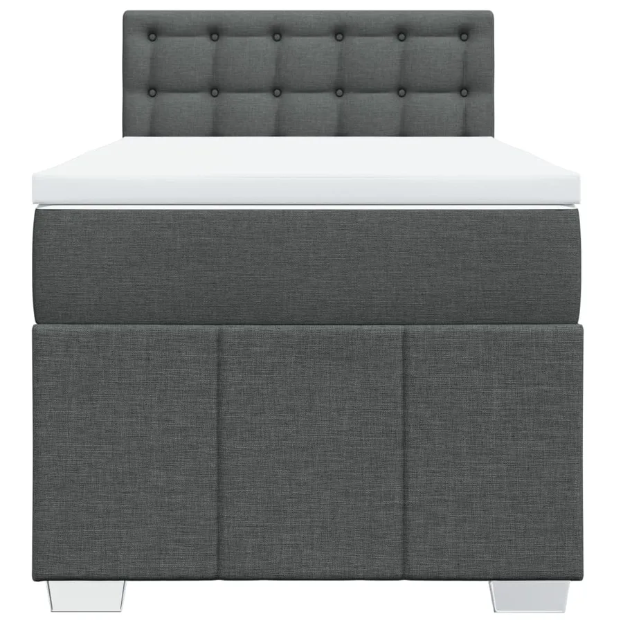 Sommier à lattes de lit avec matelas Gris foncé 90x200 cm Tissu - 6