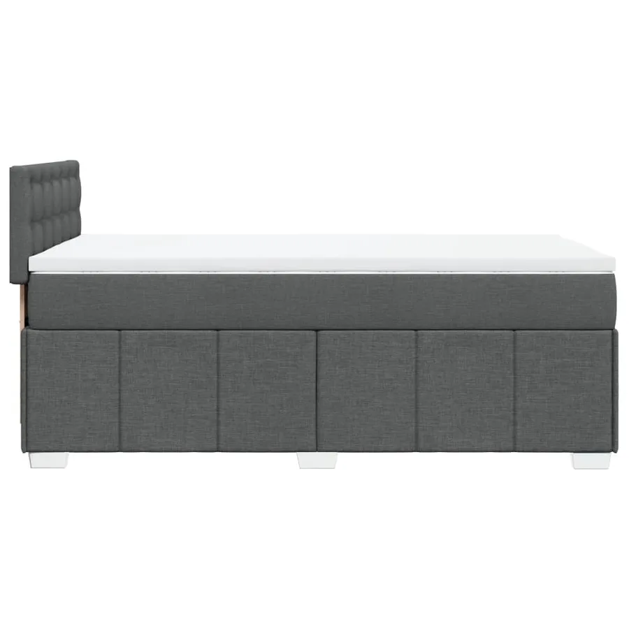 Sommier à lattes de lit avec matelas Gris foncé 90x200 cm Tissu - 7