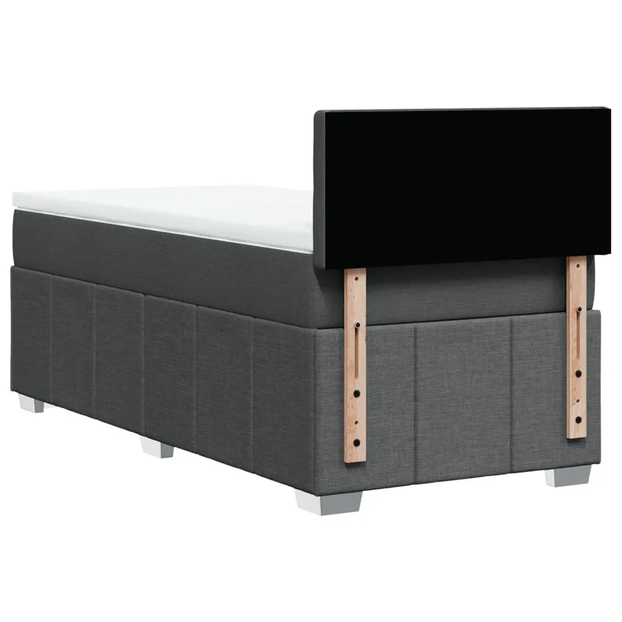 Sommier à lattes de lit avec matelas Gris foncé 90x200 cm Tissu - 8