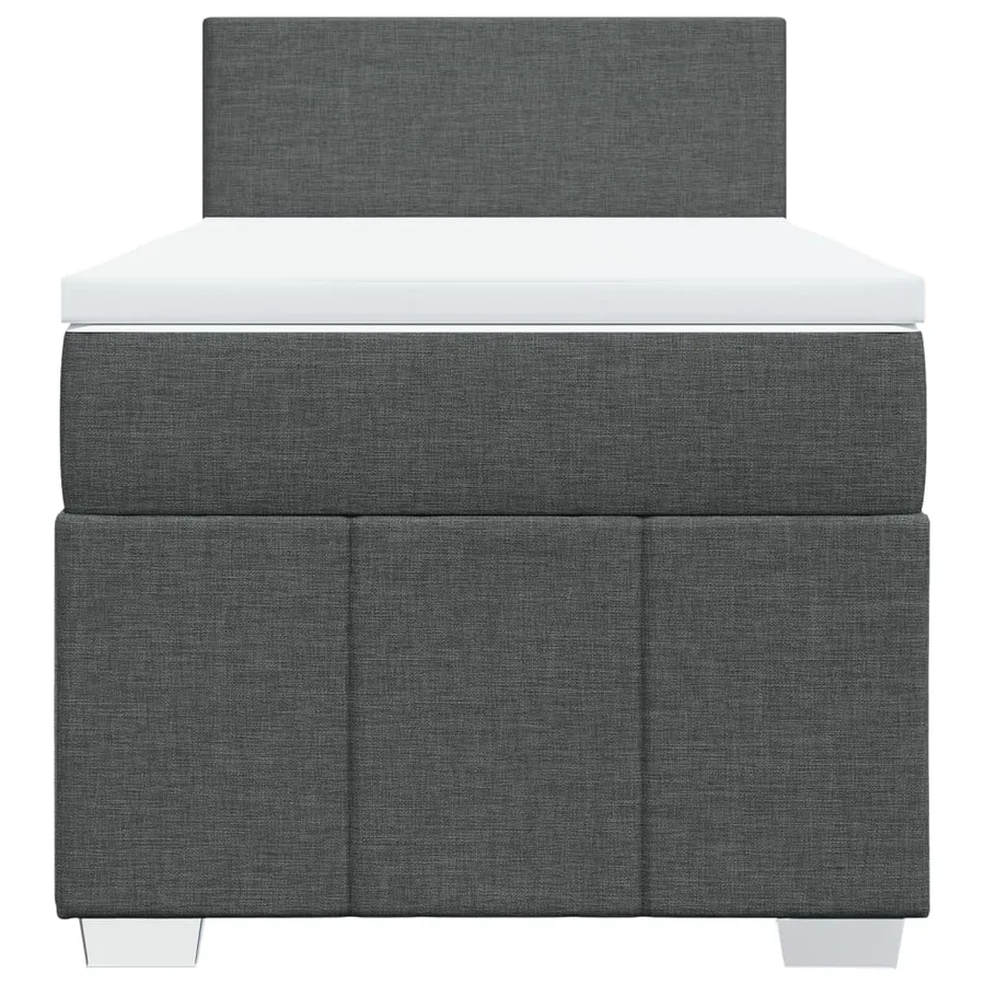 Sommier à lattes de lit avec matelas Gris foncé 90x200 cm Tissu - 6