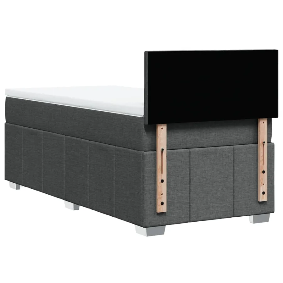 Sommier à lattes de lit avec matelas Gris foncé 90x200 cm Tissu - 8
