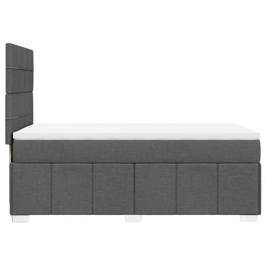 Sommier à lattes de lit avec matelas Gris foncé 90x200 cm Tissu - 7