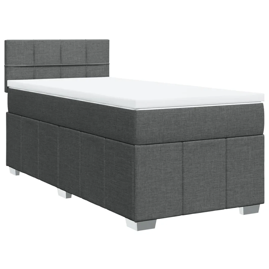 Sommier à lattes de lit avec matelas Gris foncé 100x200cm Tissu - 2