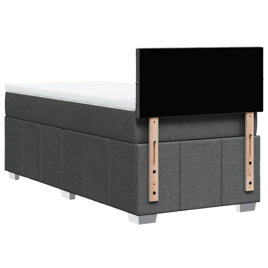 Sommier à lattes de lit avec matelas Gris foncé 100x200cm Tissu - 6