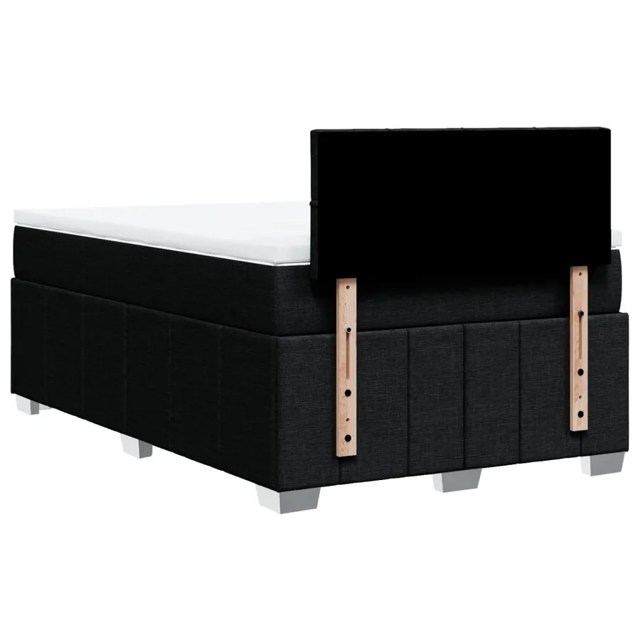 Sommier à lattes de lit avec matelas noir 120x190 cm tissu - 8