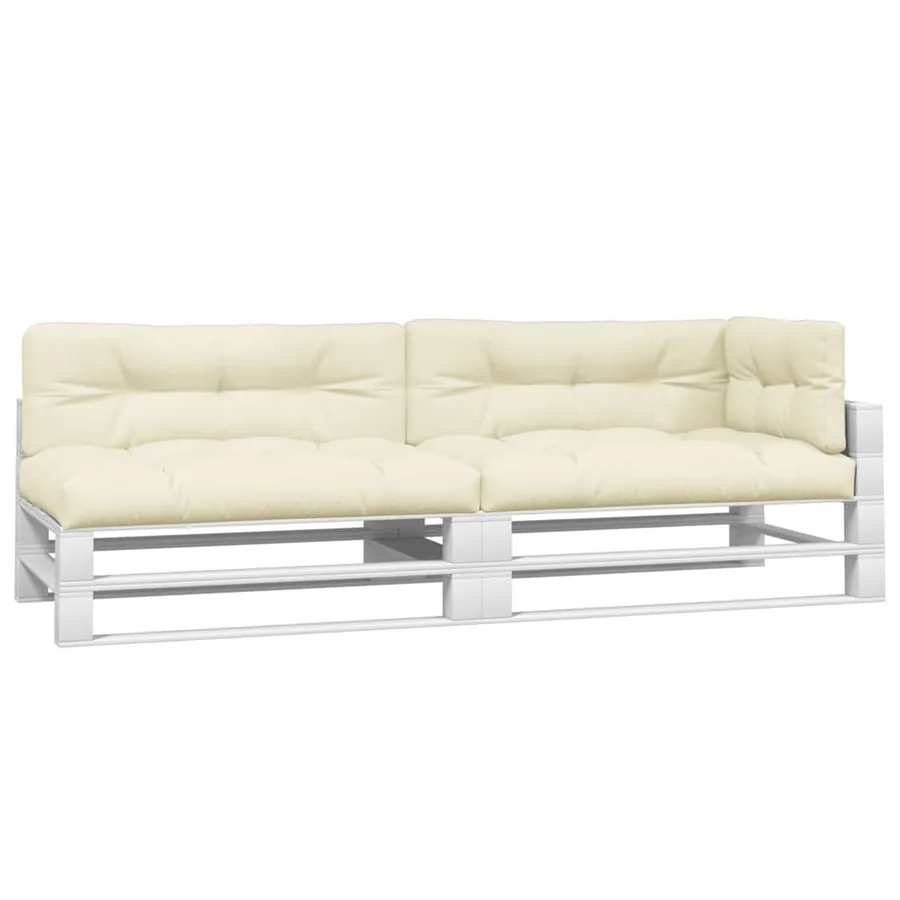 Coussins de palette lot de 5 crème tissu - 3