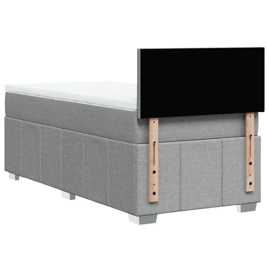 Sommier à lattes de lit avec matelas Gris clair 100x200cm Tissu - 8