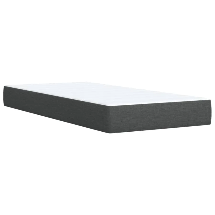 Sommier à lattes de lit avec matelas Gris foncé 100x200cm Tissu - 10