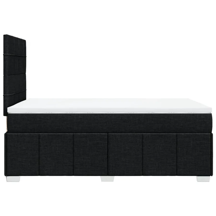 Sommier à lattes de lit avec matelas noir 120x190 cm tissu - 5