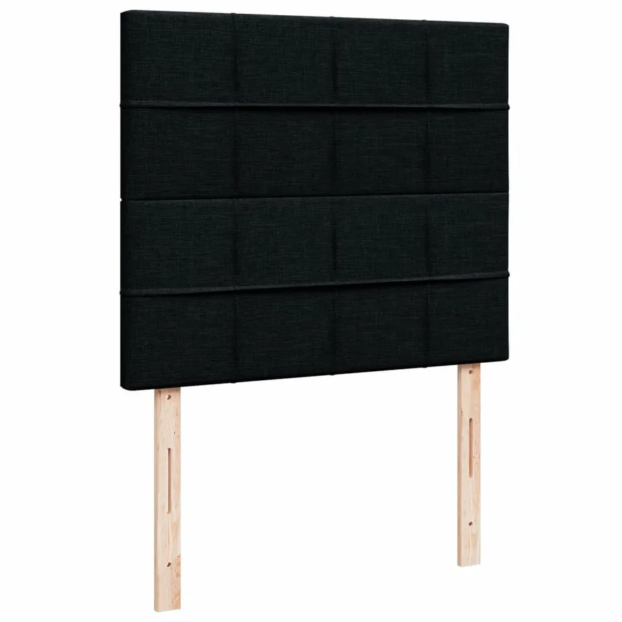 Sommier à lattes de lit avec matelas noir 120x190 cm tissu - 7