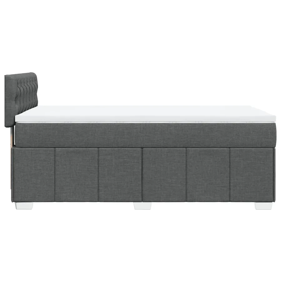 Sommier à lattes de lit avec matelas Gris foncé 100x200cm Tissu - 7
