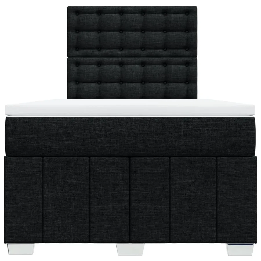 Sommier à lattes de lit avec matelas noir 120x190 cm tissu - 4