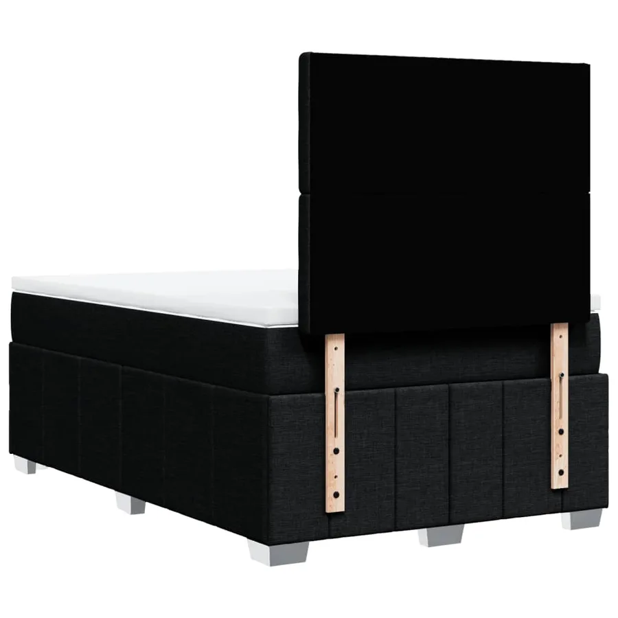 Sommier à lattes de lit avec matelas noir 120x190 cm tissu - 6