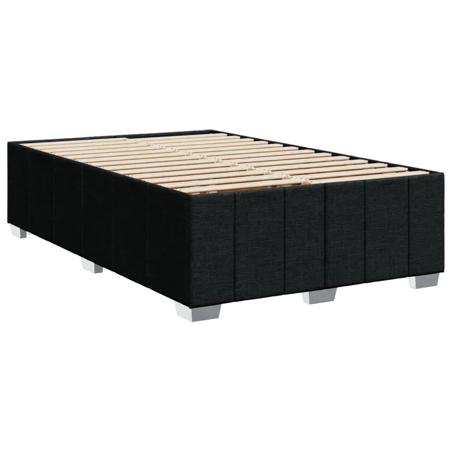 Sommier à lattes de lit avec matelas noir 120x190 cm tissu - 8