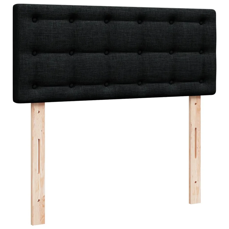 Sommier à lattes de lit avec matelas noir 120x190 cm tissu - 12