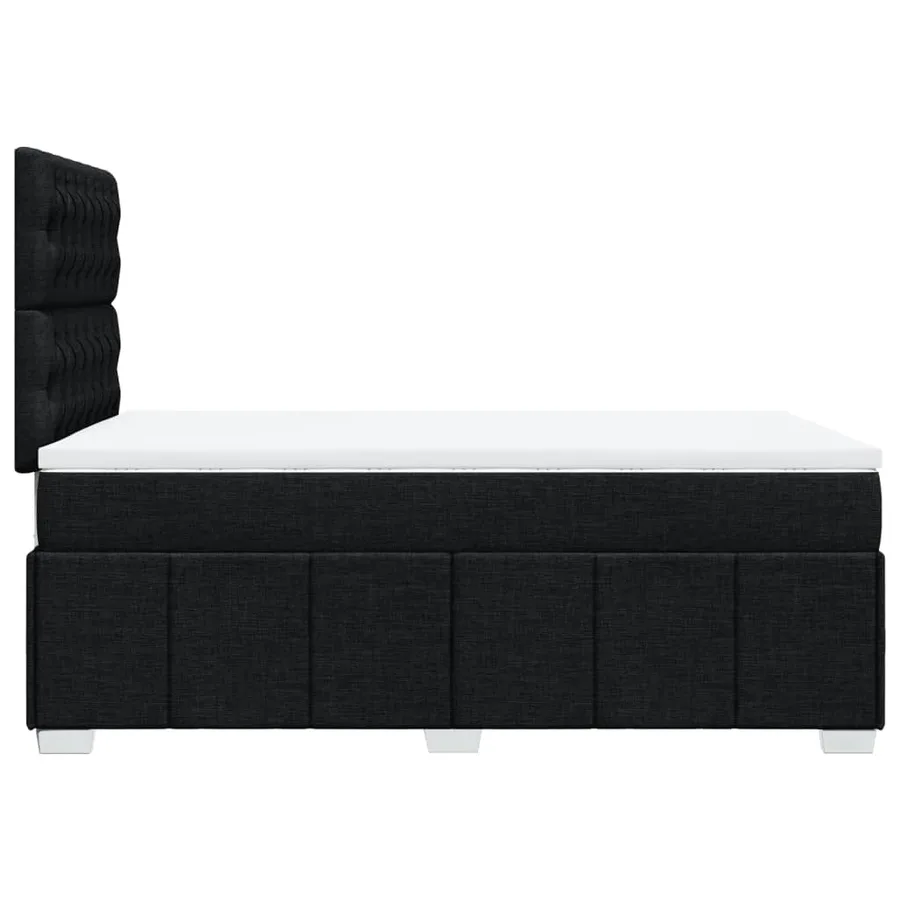 Sommier à lattes de lit avec matelas noir 120x190 cm tissu - 5