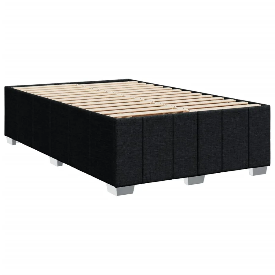Sommier à lattes de lit avec matelas noir 120x190 cm tissu - 8